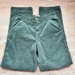 Faherty Endless Cord Pants Green Corduroy High Rise Womens 28 Cotton